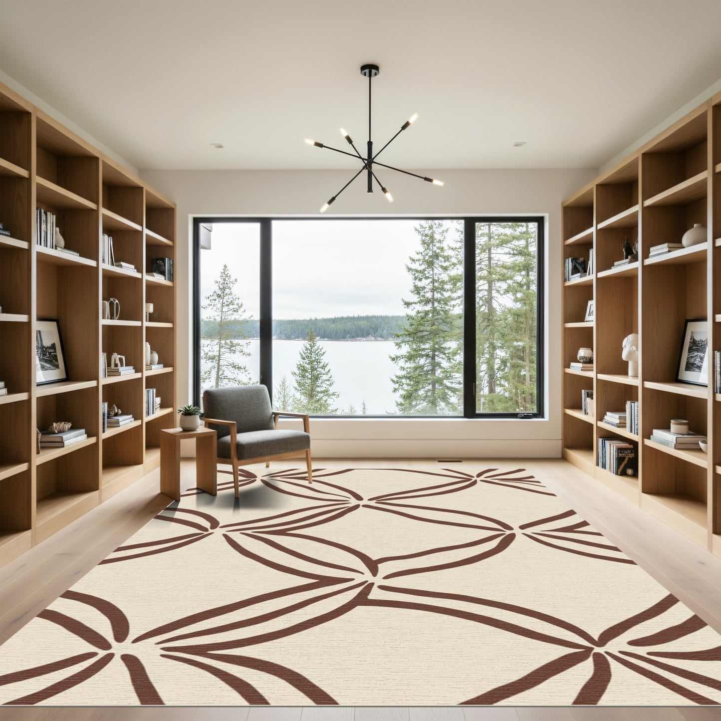 Brown Woven Lattice Neutral Rug