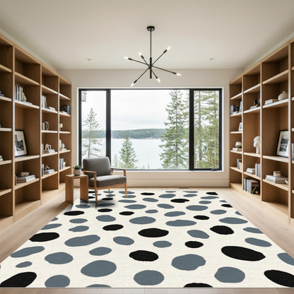 Gray Black Dalmatian Spot Arrangement Rug