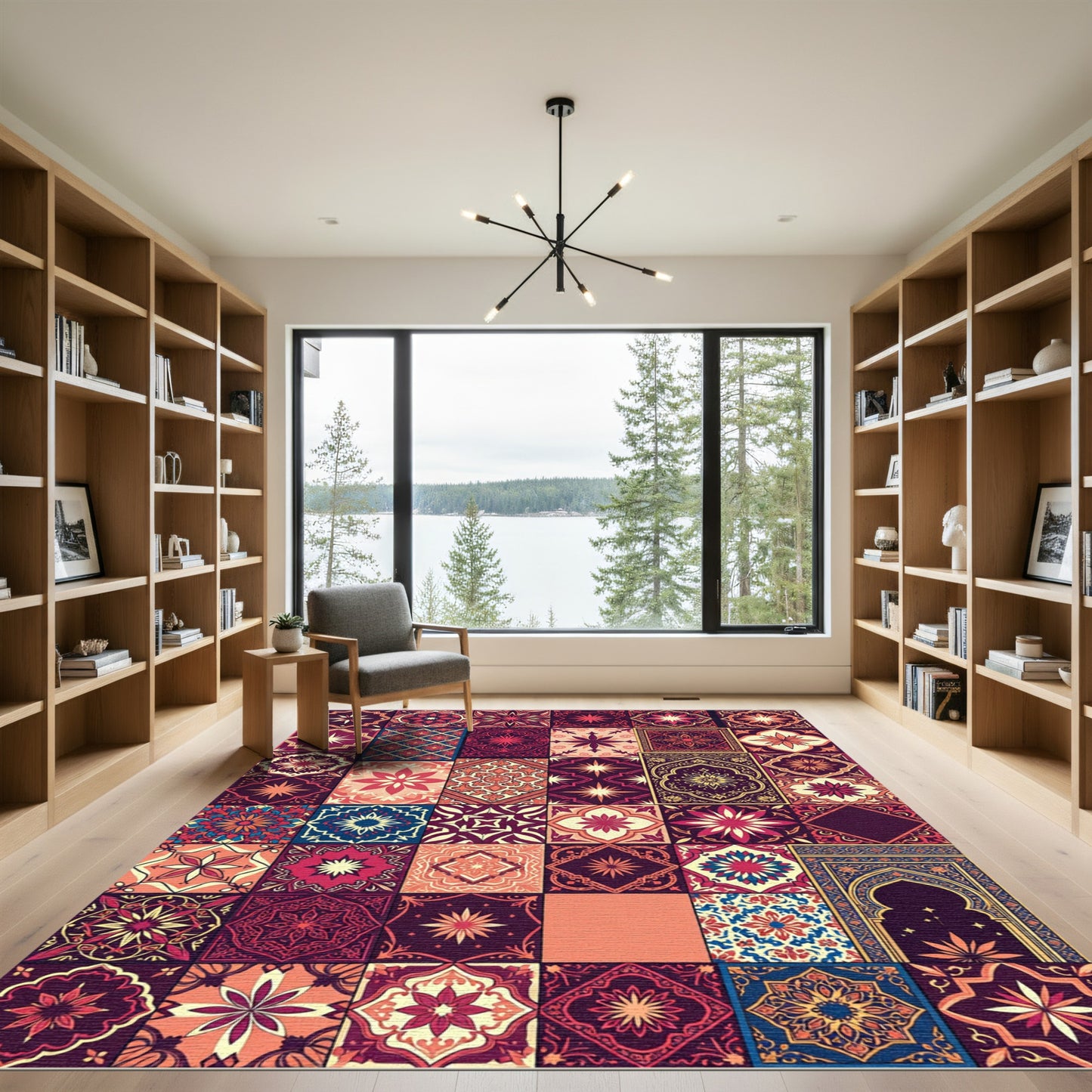 Vibrant Jewel Tone Medallion Collage Rug