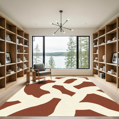 Organic Cream Braided Russet Rug