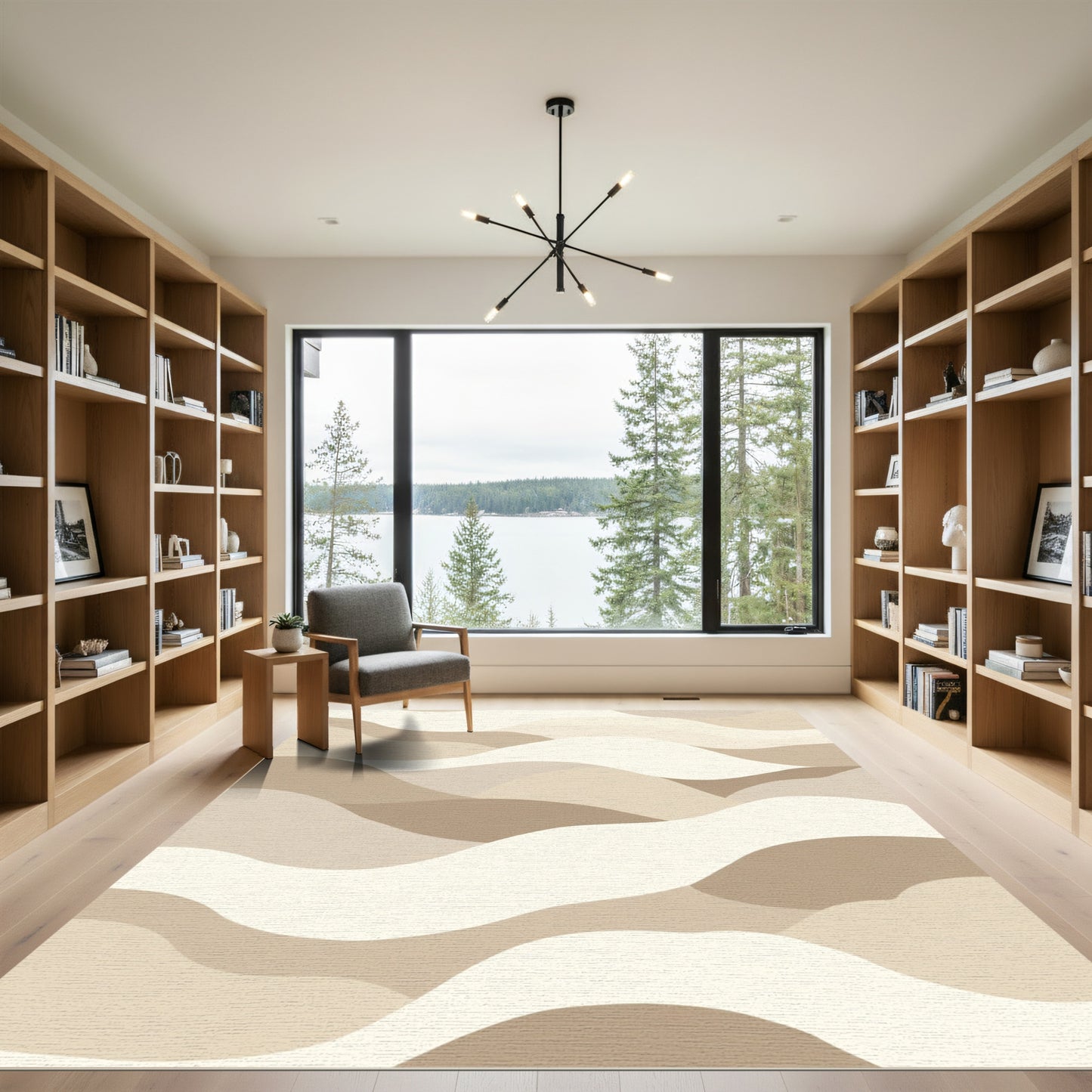 Neutral Tone Flowing Landscape Rug