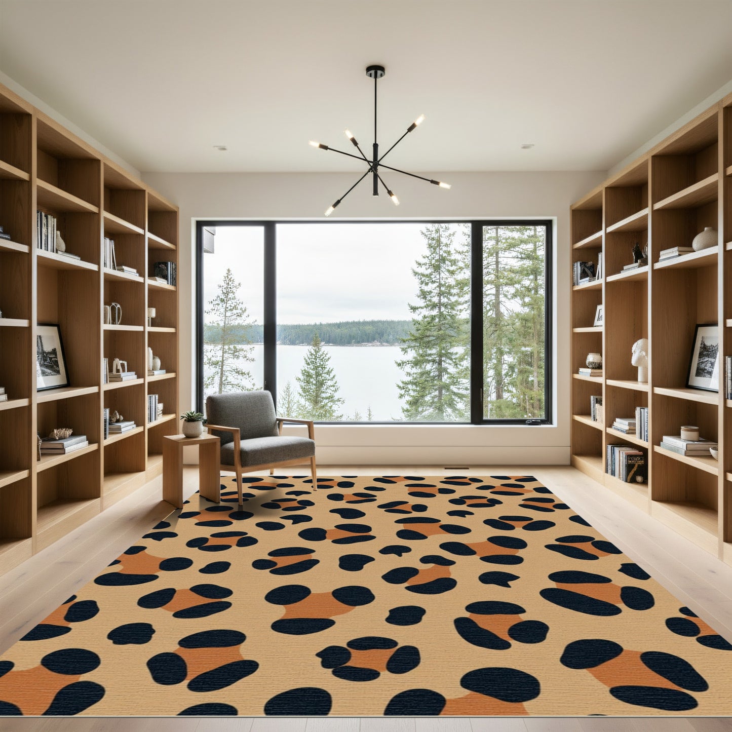 Classic Tan Leopard Spot Rug