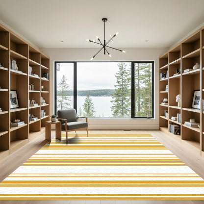 Golden Horizontal Stripe Harmony Rug