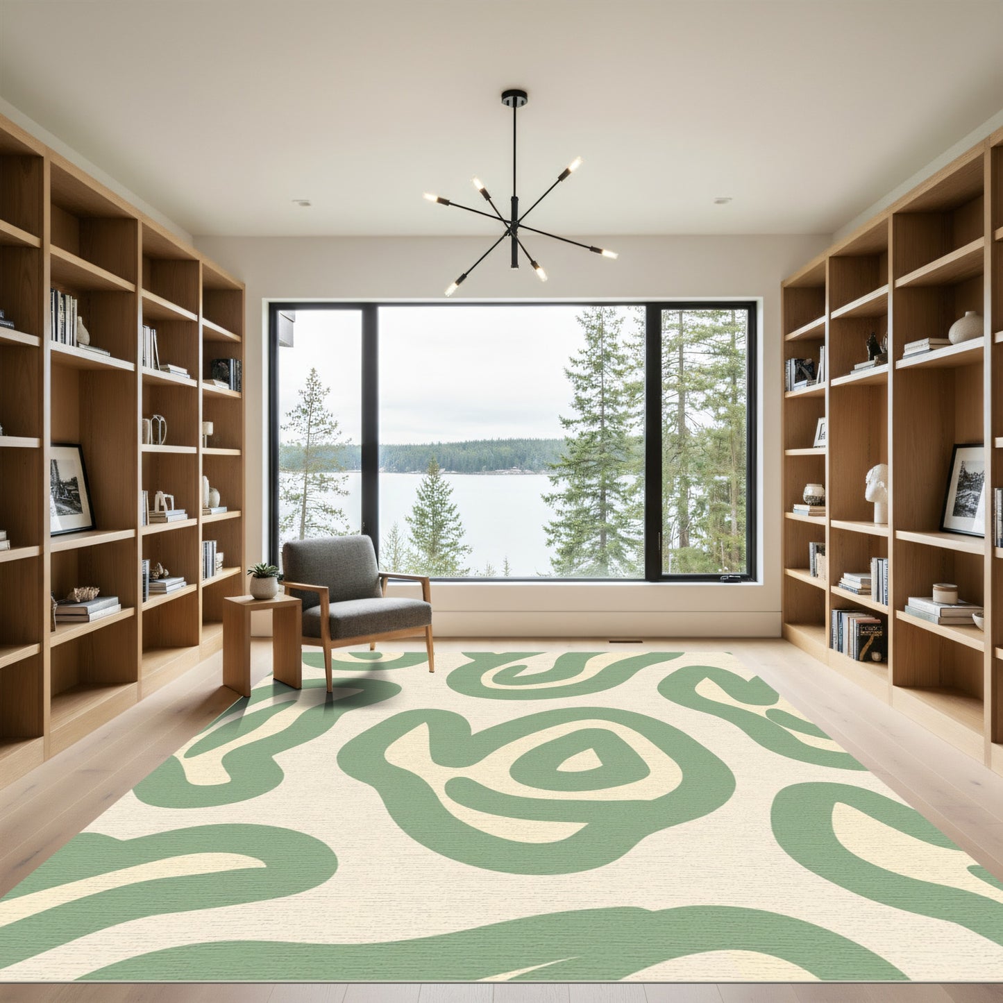 Sage Contemporary Organic Swirl Rug