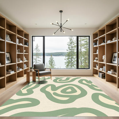 Sage Contemporary Organic Swirl Rug