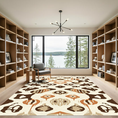 Transitional Abstract Organic Earth Tones Rug