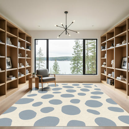 Soft Blue Organic Spot Rug