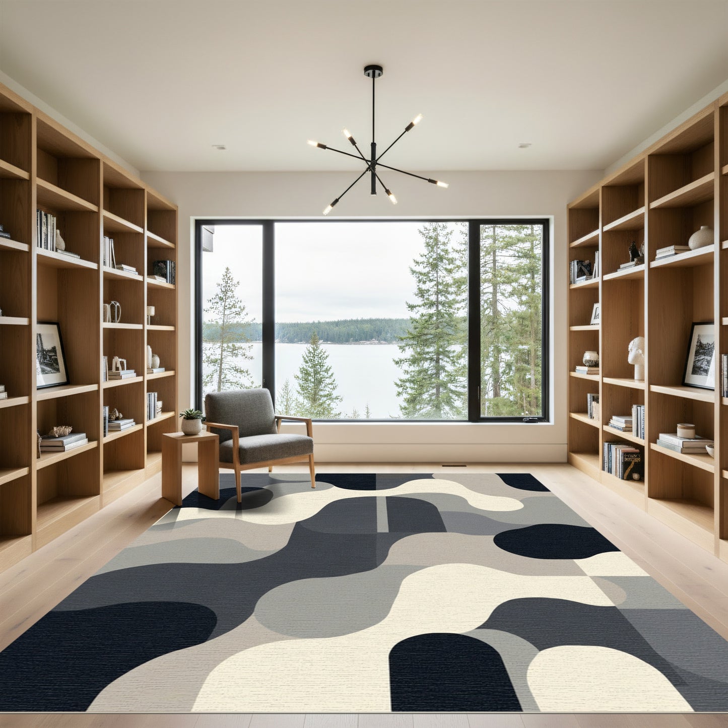 Monochromatic Abstract Smooth Wave Rug