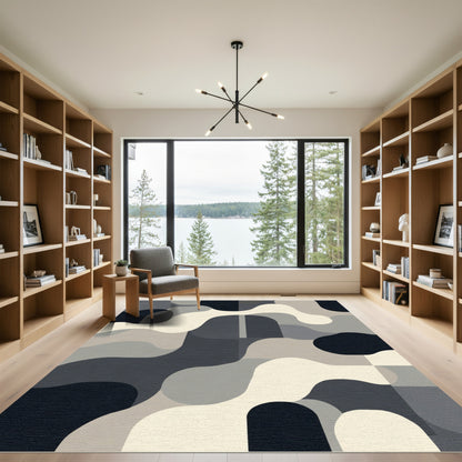 Monochromatic Abstract Smooth Wave Rug