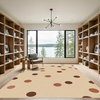 Earthy Brown Polka Dot Scatter Rug
