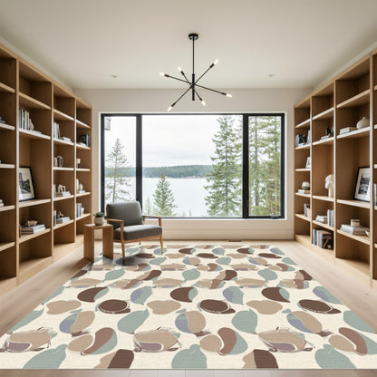 Drawn Abstract Organic Earthy Tones Rug