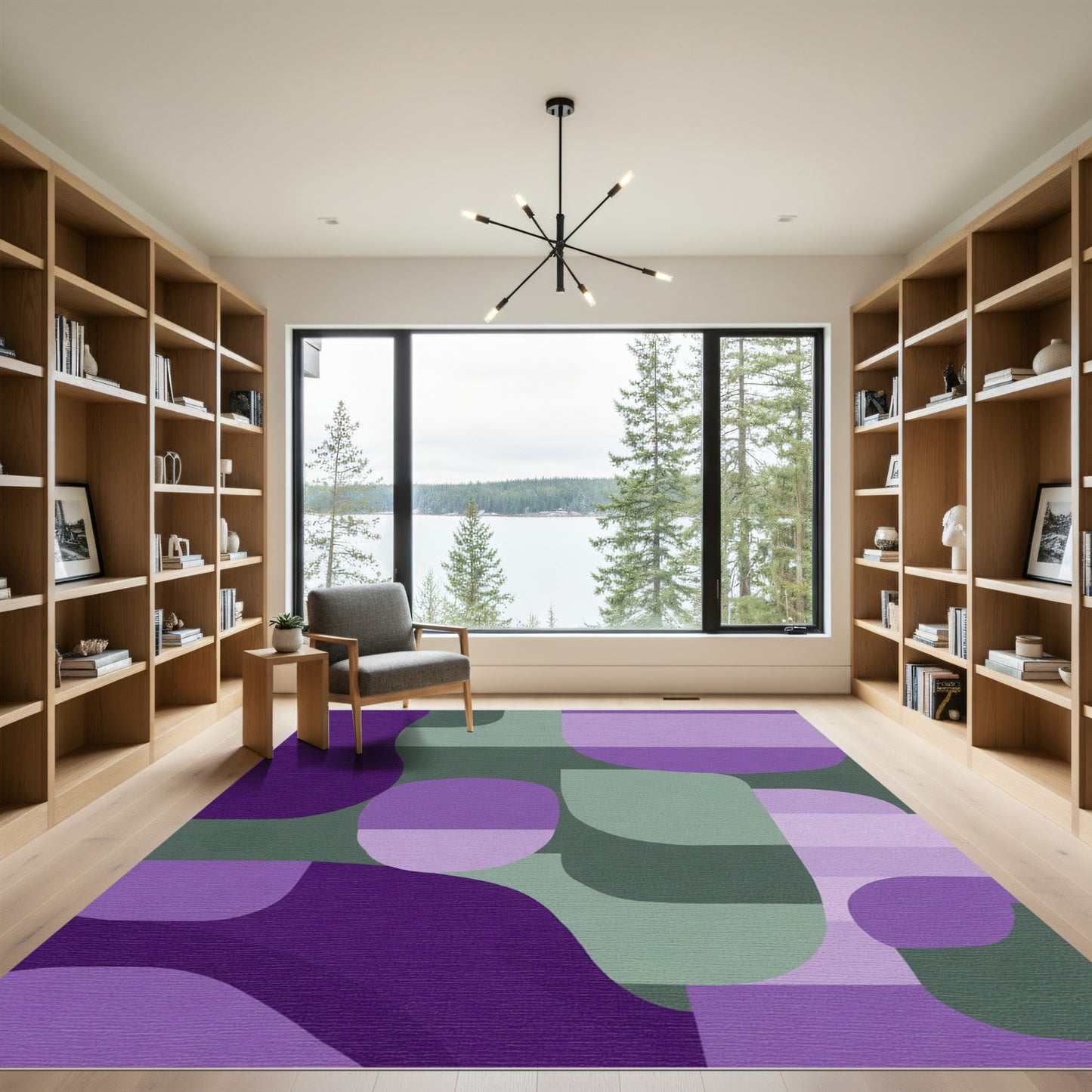 Abstract Geometric Purple Lavender Shapes Rug