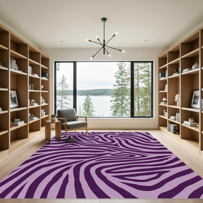Purple Zebra Stripe Organic Sweep Rug