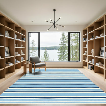 Ocean Breeze Striped Canvas Rug