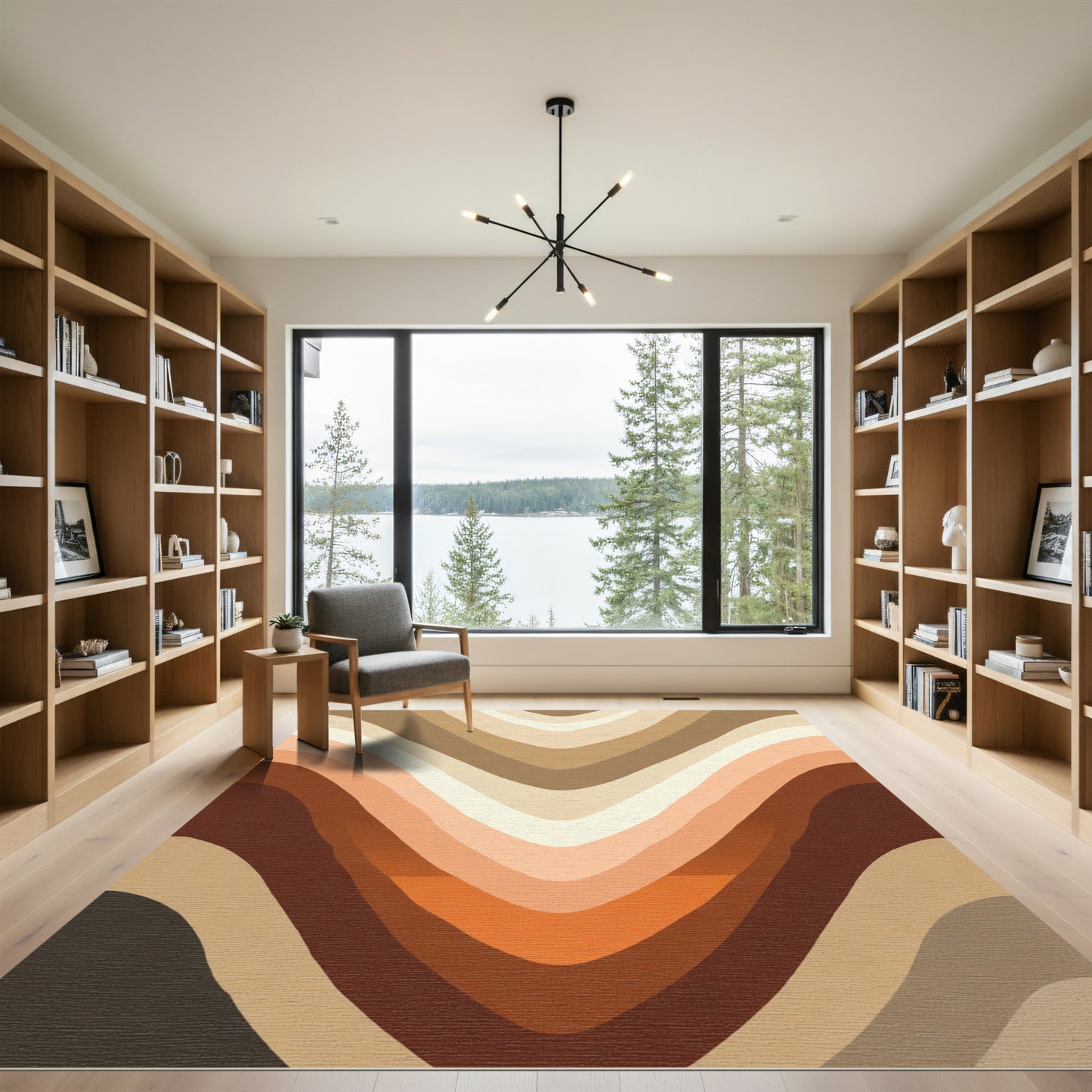 Earthy Tones Wavy Stripe Rug