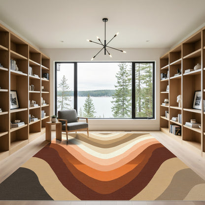 Earthy Tones Wavy Stripe Rug