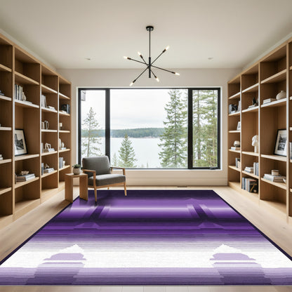 Purple Ombre Abstract Landscape Rug