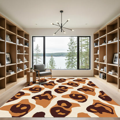 Abstract Sienna Spots Rug