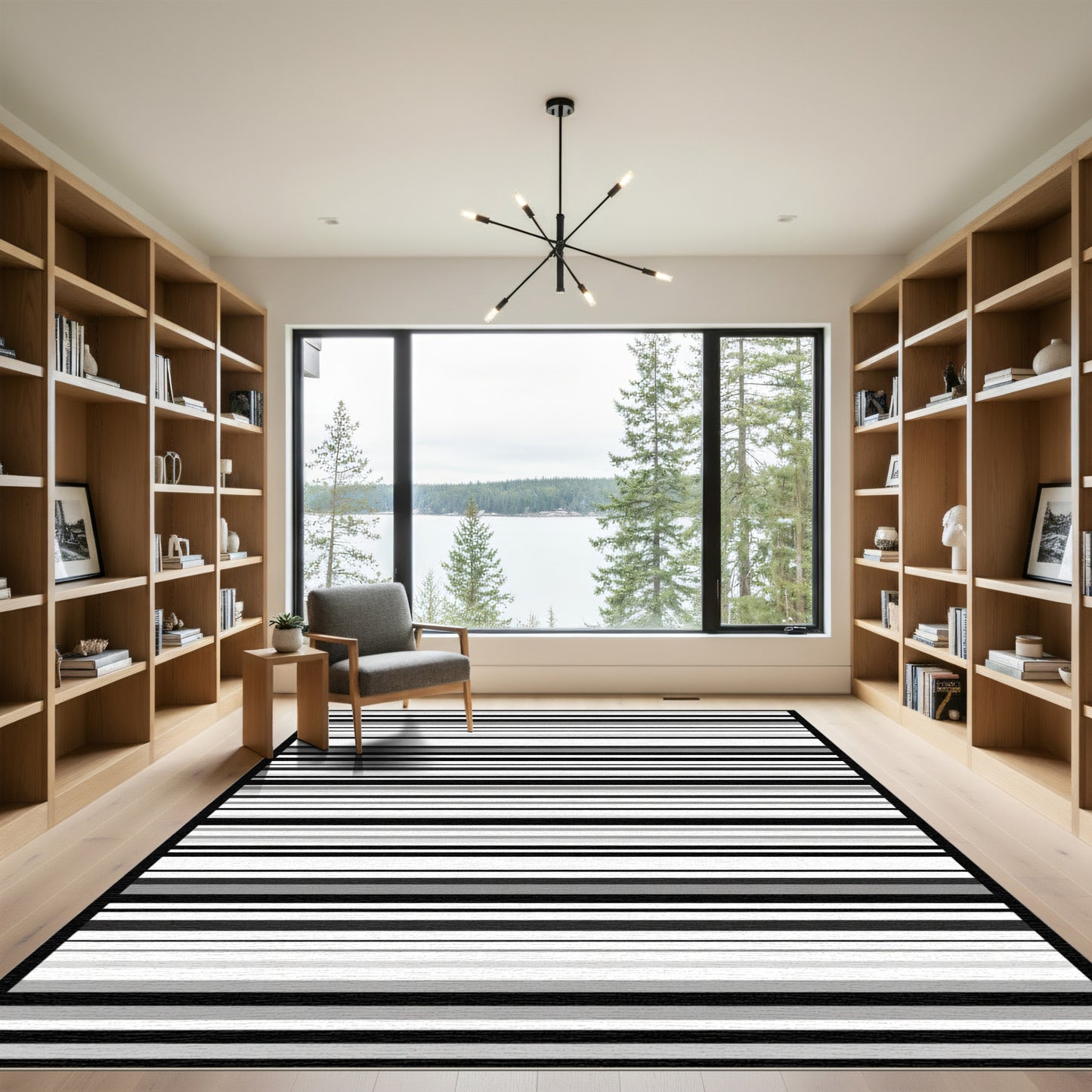 Monochromatic Horizontal Stripe Rug