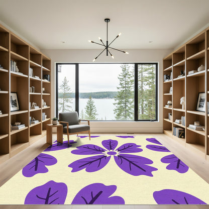 Purple Petal Floral Blossom Rug