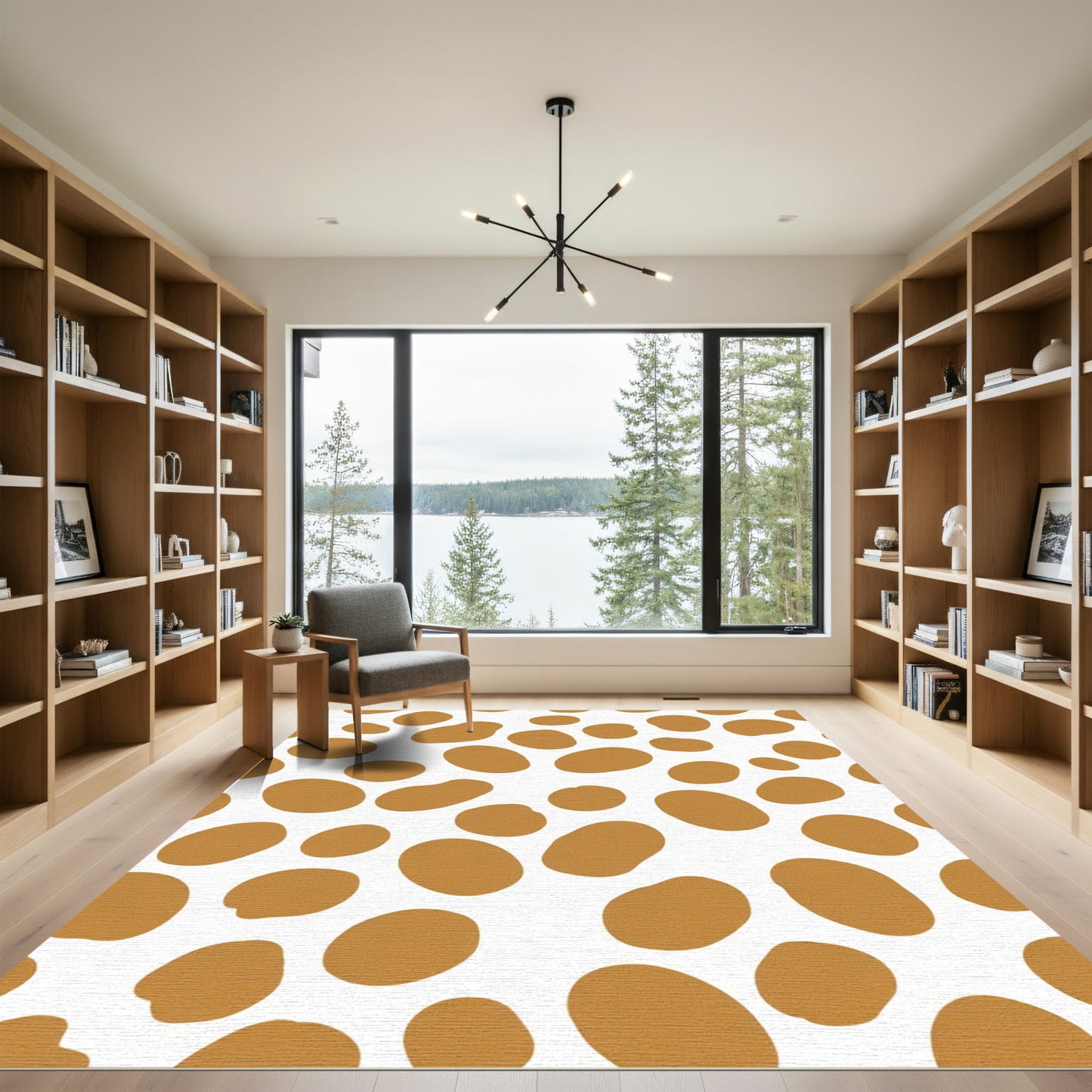 Sepia Organic Spot Layout Rug
