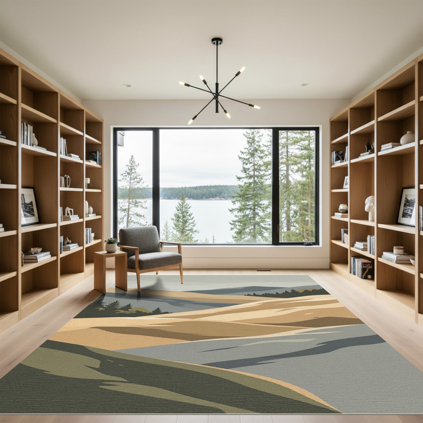 Earthy Hills Abstract Landscape Rug