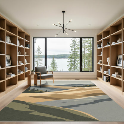 Earthy Hills Abstract Landscape Rug