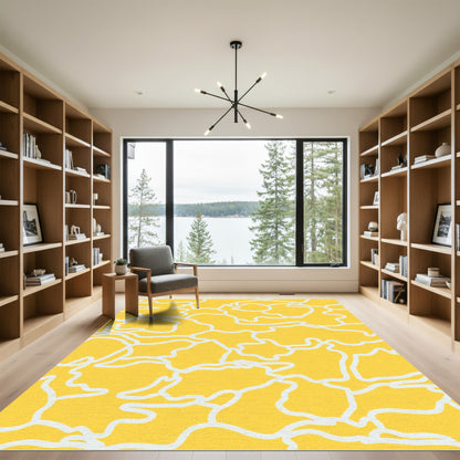 Bright Yellow Organic Contour Rug