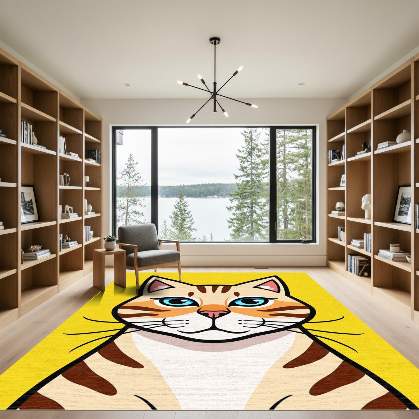 Cute Orange Tabby Cat Portrait Rug