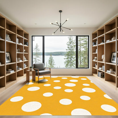 Sunny Yellow Polka Dot Arrangement Rug
