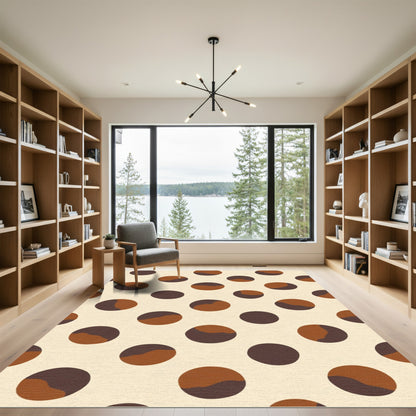 Brown Chocolate Chip Polka Dots Rug