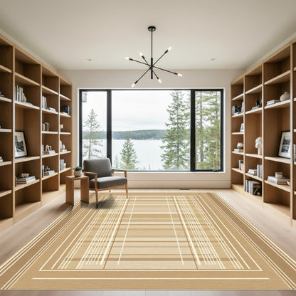 Earthy Tones Plaid Stripes Rug