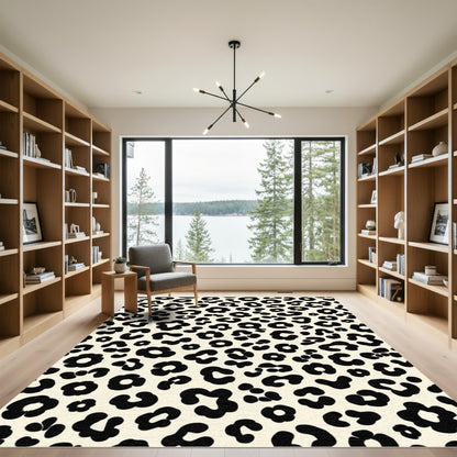 Cream Black Feline Spots Rug
