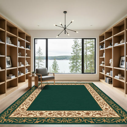 Rich Forest Ornate Botanical Frame Rug