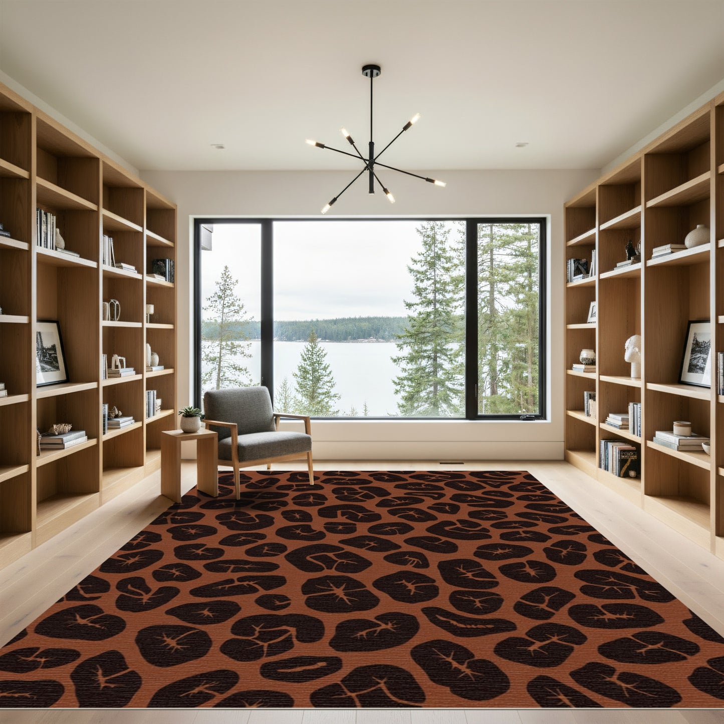 Brown Black Animal Print Spots Rug