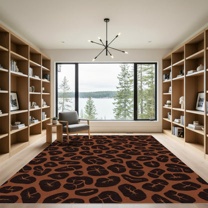 Brown Black Animal Print Spots Rug