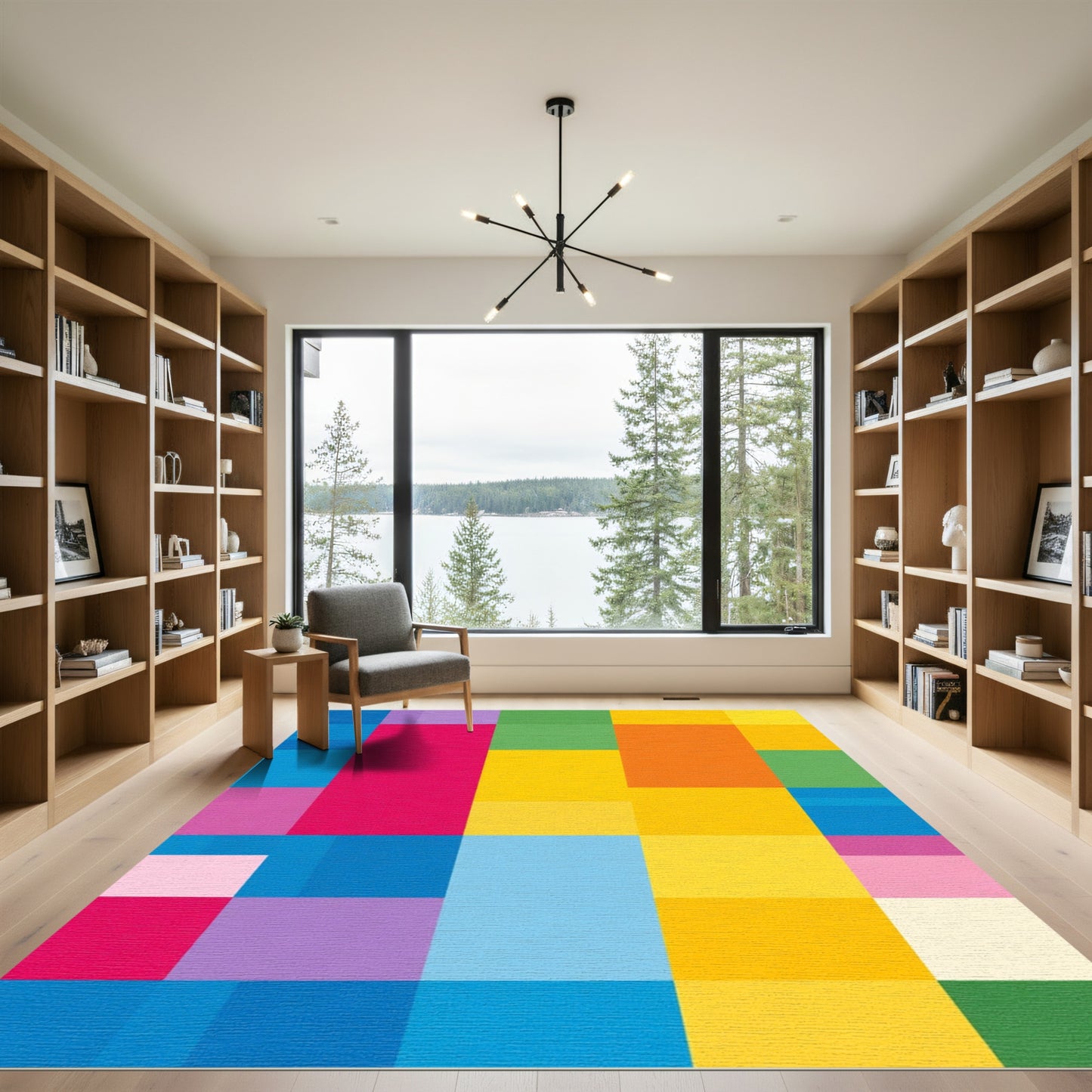 Vibrant Color Block Geometric Rug