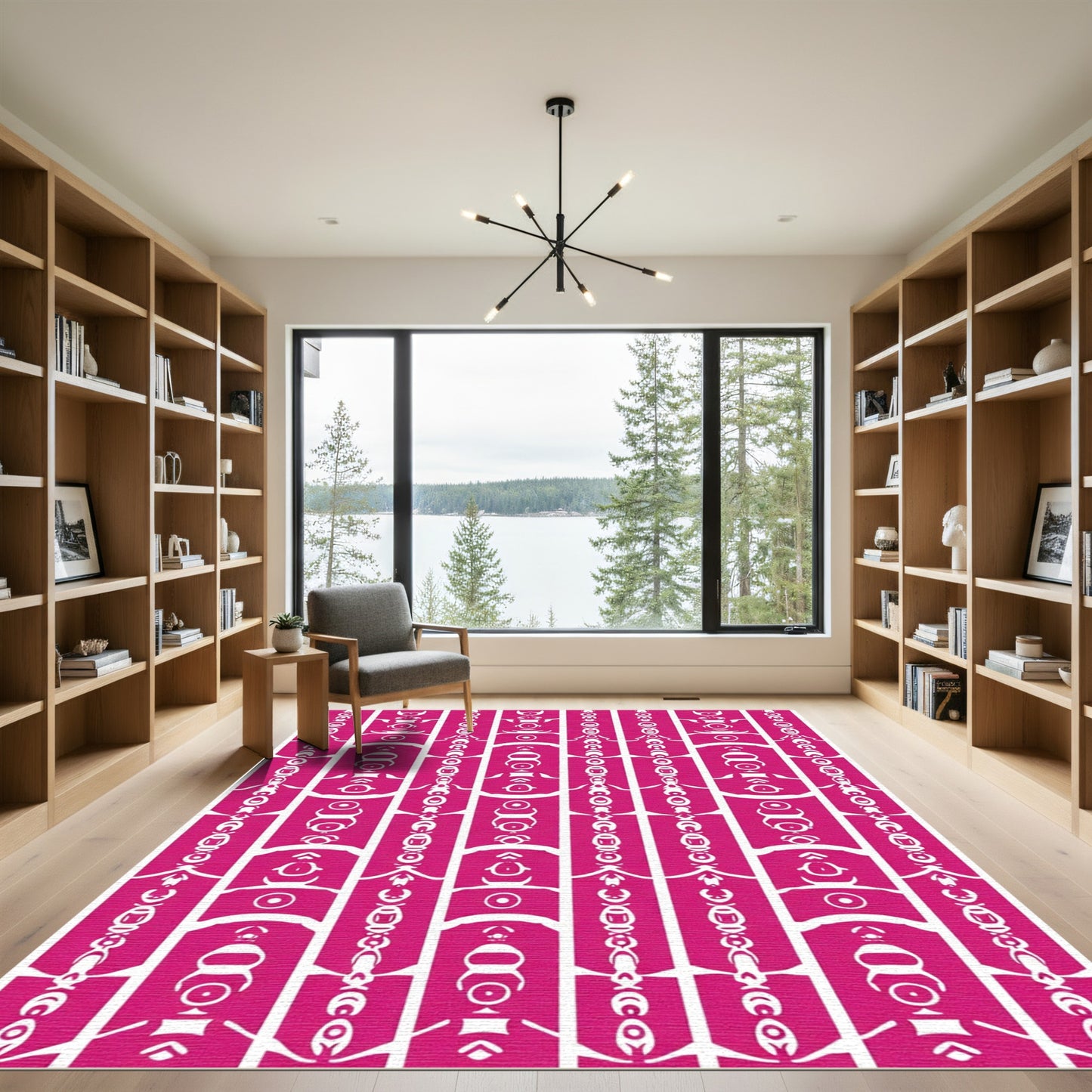 Hot Pink Tribal Column Rug