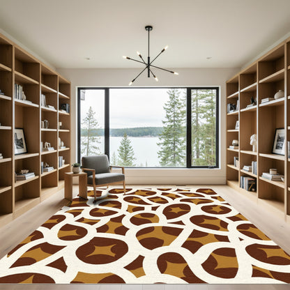 Organic Brown Starburst Chain Rug