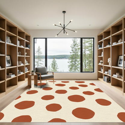 Terracotta Polka Dot Scatter Rug