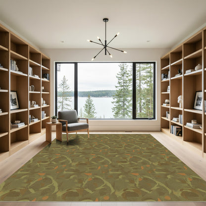 Earthen Tones Abstract Swirl Rug