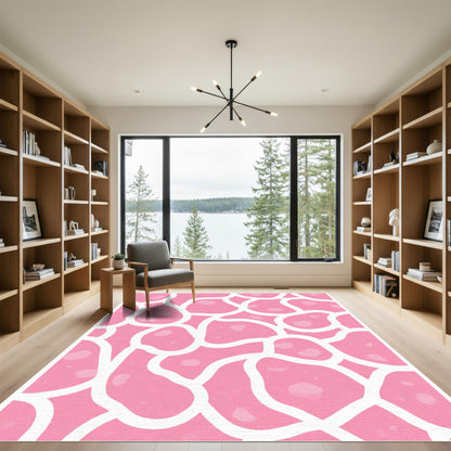 Pink Organic Cell Modern Rug