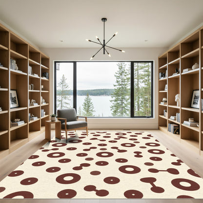 Brown Dots And Dumbbell Shapes Rug