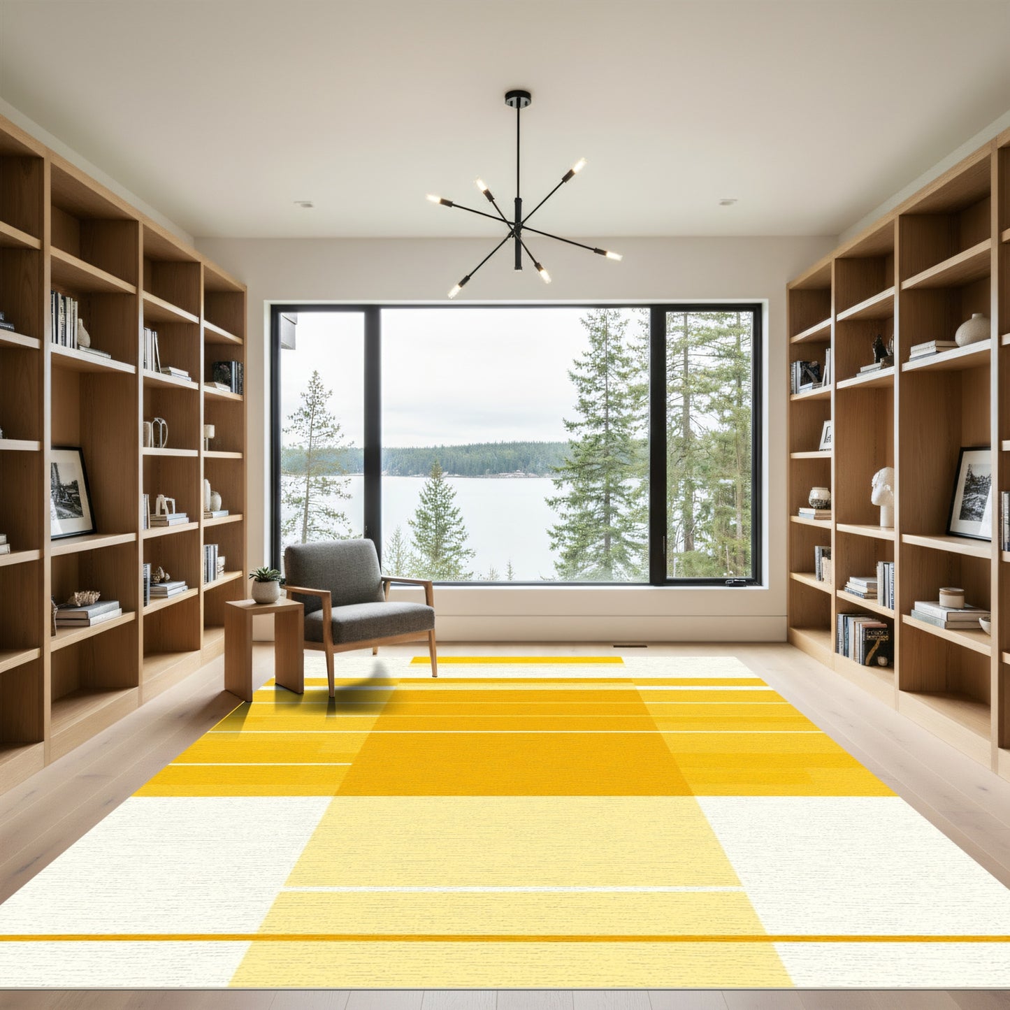Yellow Saffron Geometric Blocks Rug