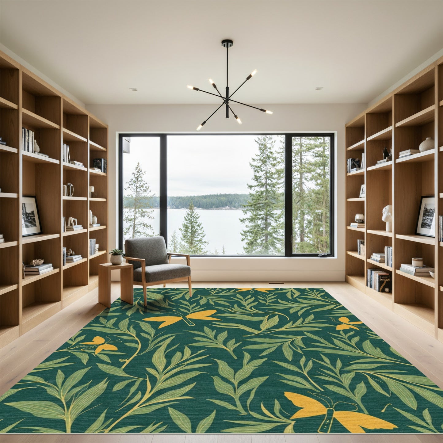 Golden Butterfly Foliage Garden Rug