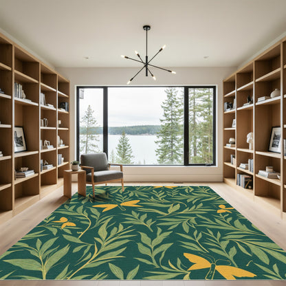 Golden Butterfly Foliage Garden Rug
