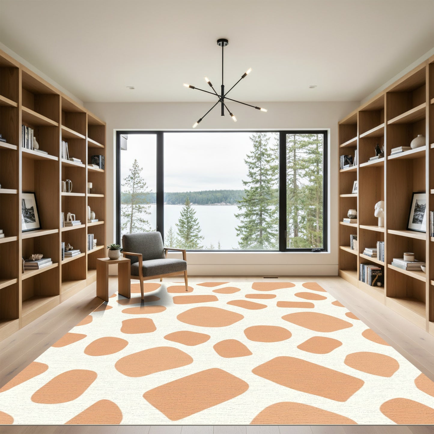 Ecru Giraffe Print Shapes Rug