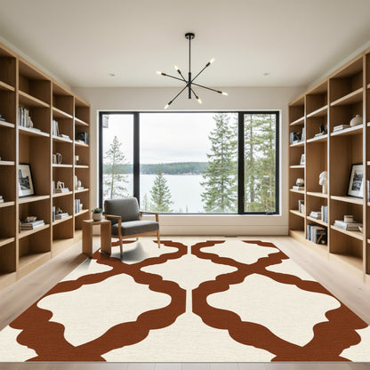 Classic Ochre Quatrefoil Lattice Rug