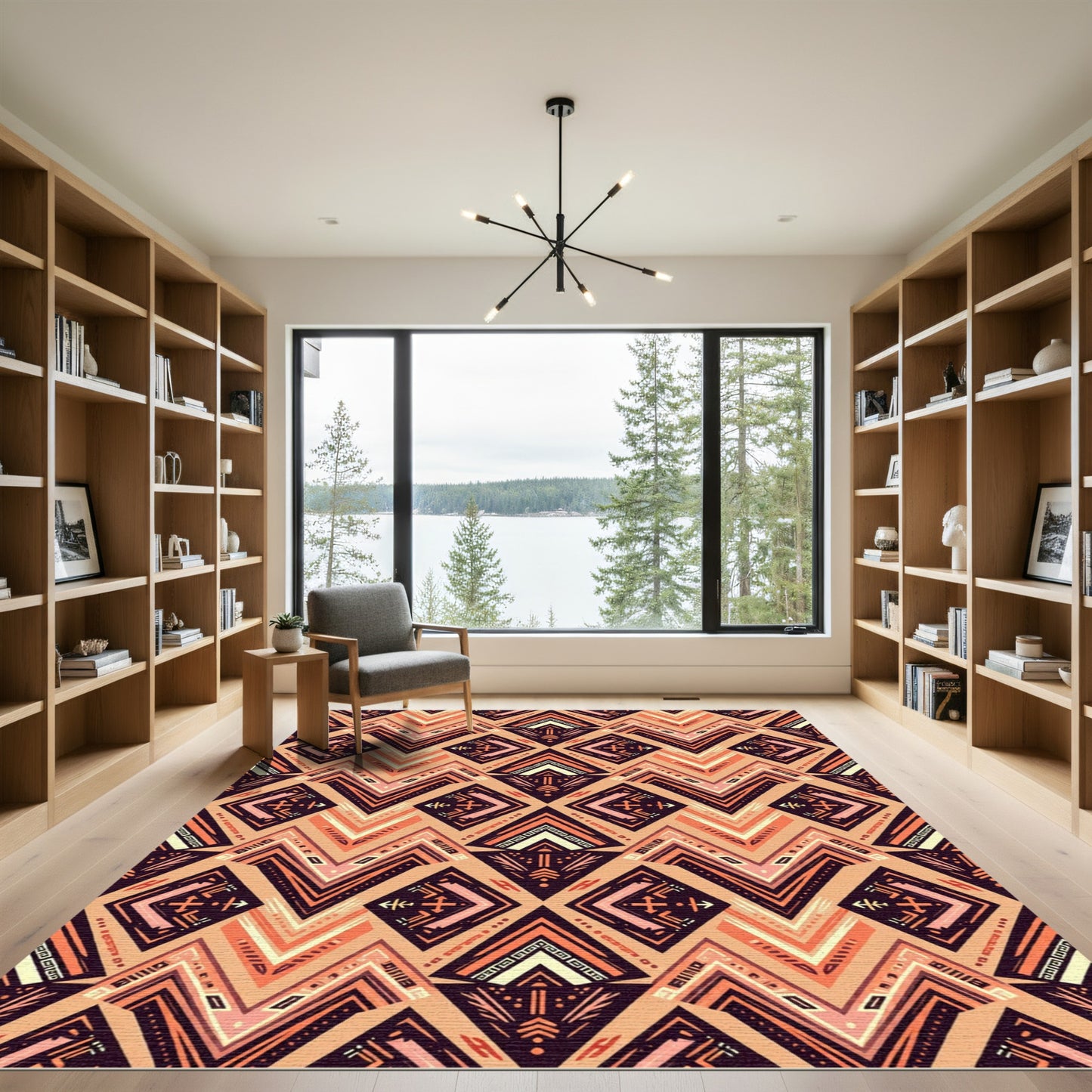 Geometric Diamond Earthy Tone Rug