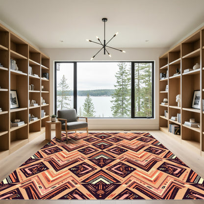 Geometric Diamond Earthy Tone Rug